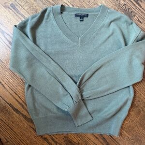Banana Republic Factory Green V-Neck Sweater